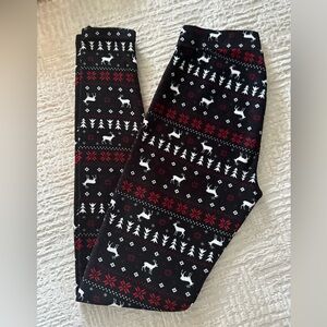 ShoSho Cozy Black Christmas-Themed Pajama Pants SIZE S
